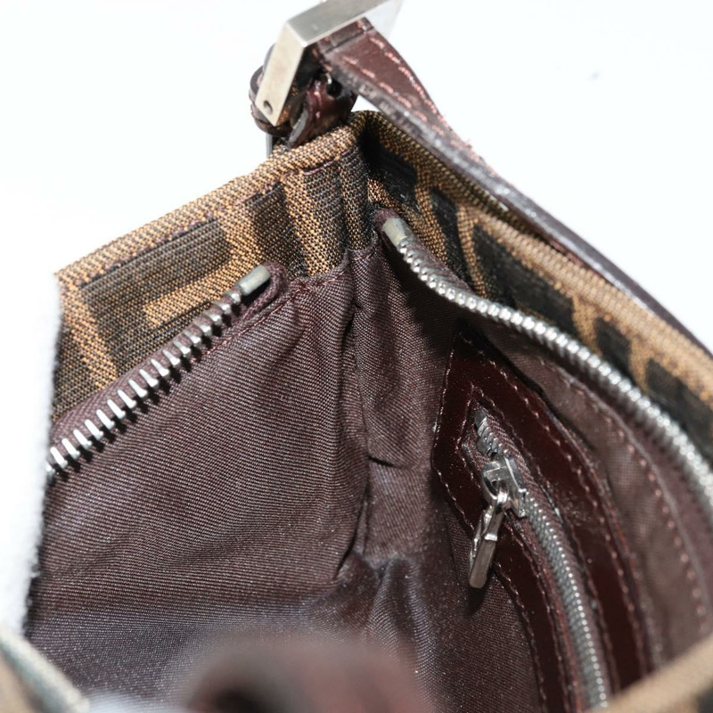 【日本直送】FENDI Zucca帆布Mamma Baguette手袋 棕色/黑色 正品 176365-22