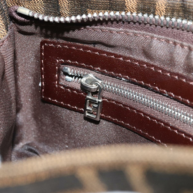 【日本直送】FENDI Zucca帆布Mamma Baguette手袋 棕色/黑色 正品 176365-23