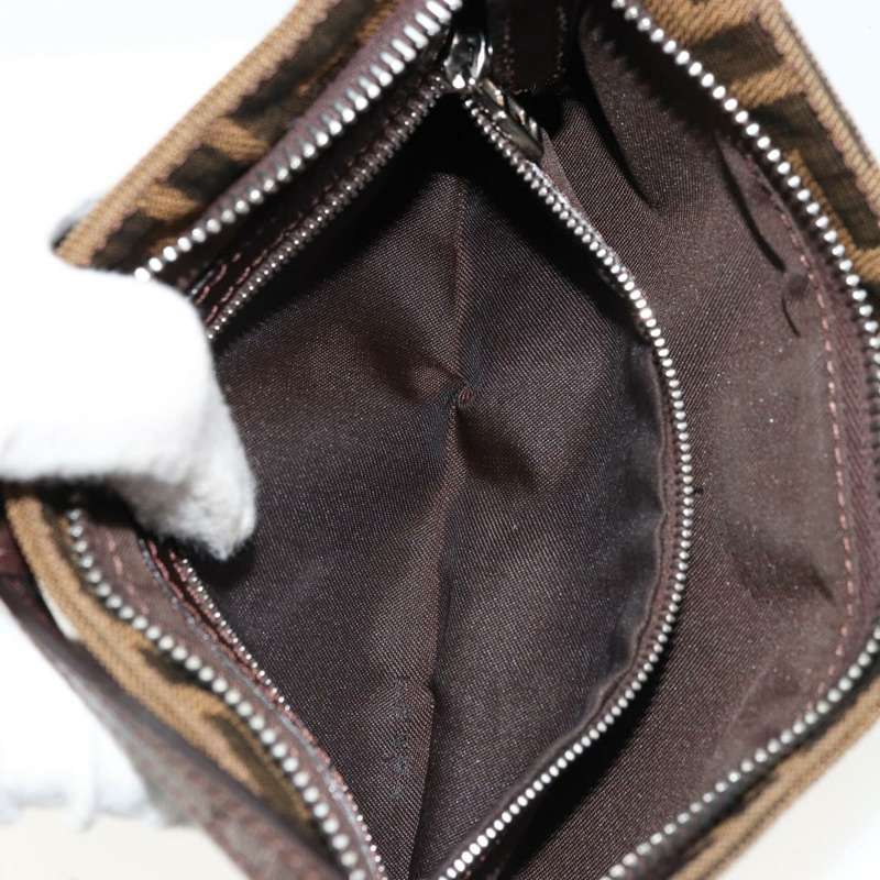 【日本直送】FENDI Zucca帆布Mamma Baguette手袋 棕色/黑色 正品 176365-24