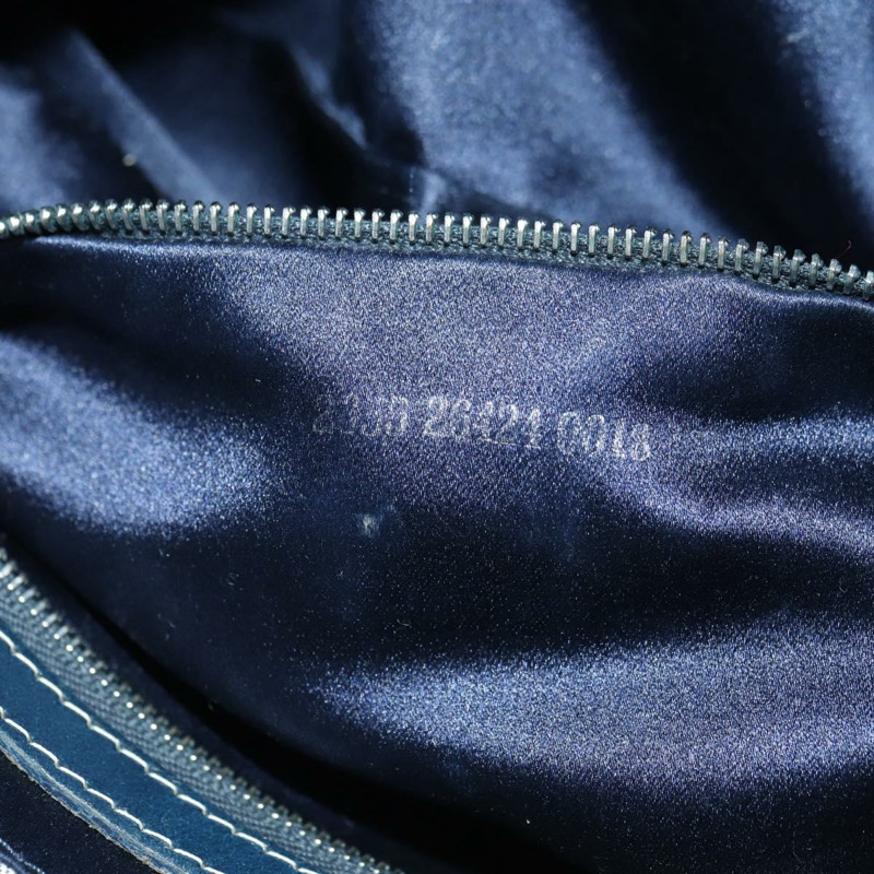 【日本直送】FENDI Zucchino帆布Mamma Baguette單肩包 海軍藍/銀色 正品 176216SAM-10