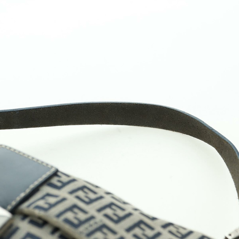 【日本直送】FENDI Zucchino帆布Mamma Baguette單肩包 海軍藍/銀色 正品 176216SAM-13
