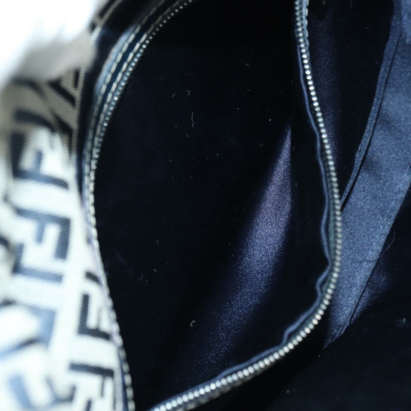 【日本直送】FENDI Zucchino帆布Mamma Baguette單肩包 海軍藍/銀色 正品 176216SAM-24