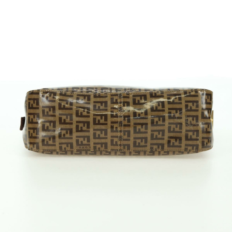 【日本直送】FENDI Zucchino 帆布 Mamma Baguette 包，塗佈帆布，米色金色，正品 175878SAM-4