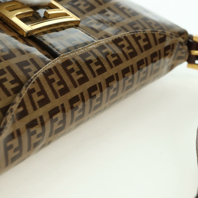 【日本直送】FENDI Zucchino 帆布 Mamma Baguette 包，塗佈帆布，米色金色，正品 175878SAM-5