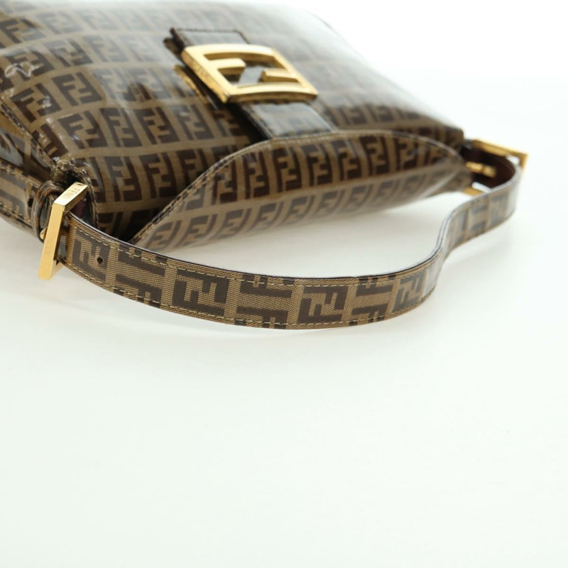 【日本直送】FENDI Zucchino 帆布 Mamma Baguette 包，塗佈帆布，米色金色，正品 175878SAM-6