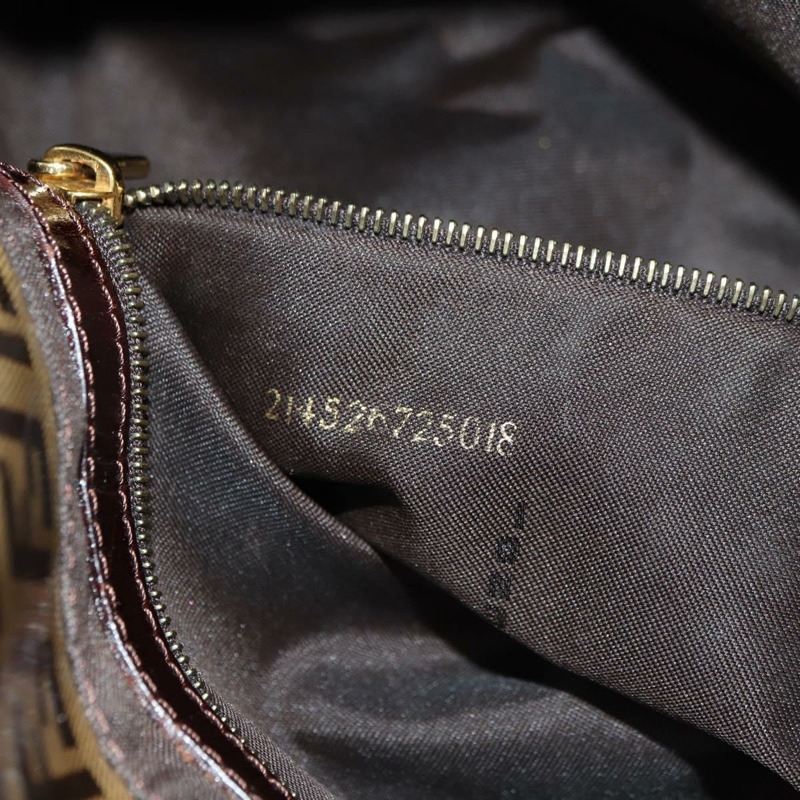 【日本直送】FENDI Zucchino 帆布 Mamma Baguette 包，塗佈帆布，米色金色，正品 175878SAM-10