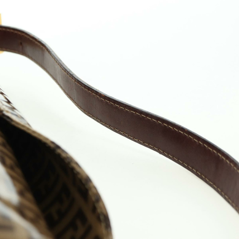 【日本直送】FENDI Zucchino 帆布 Mamma Baguette 包，塗佈帆布，米色金色，正品 175878SAM-13