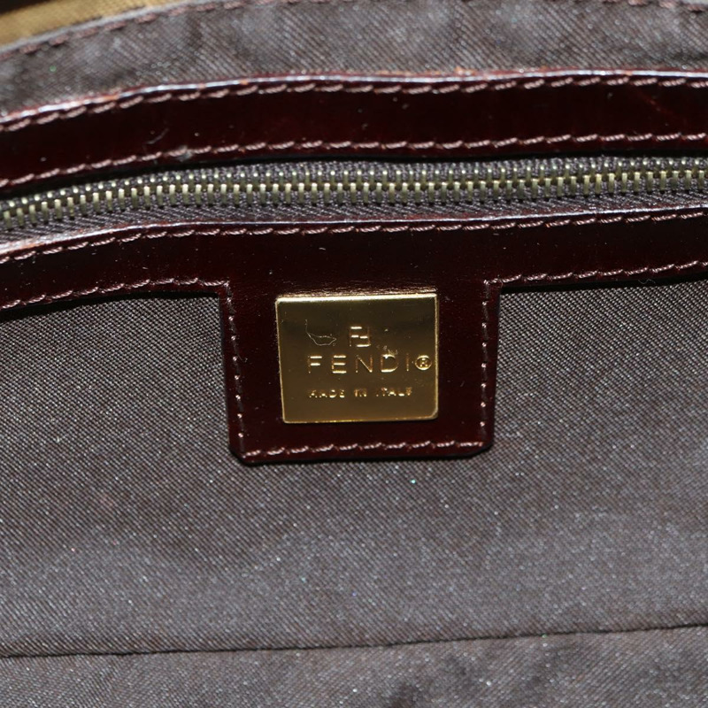 【日本直送】FENDI Zucchino 帆布 Mamma Baguette 包，塗佈帆布，米色金色，正品 175878SAM-20