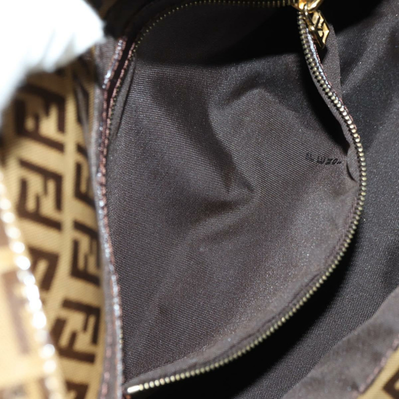 【日本直送】FENDI Zucchino 帆布 Mamma Baguette 包，塗佈帆布，米色金色，正品 175878SAM-24