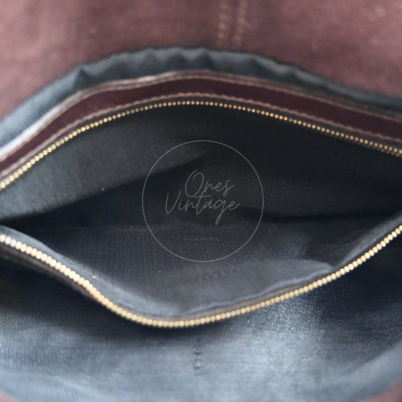 中古 芬迪 Fendi 棕色麂皮 Mamma Suede Mamma Baguette 法棍包  Dark Brown 深棕色手袋-9