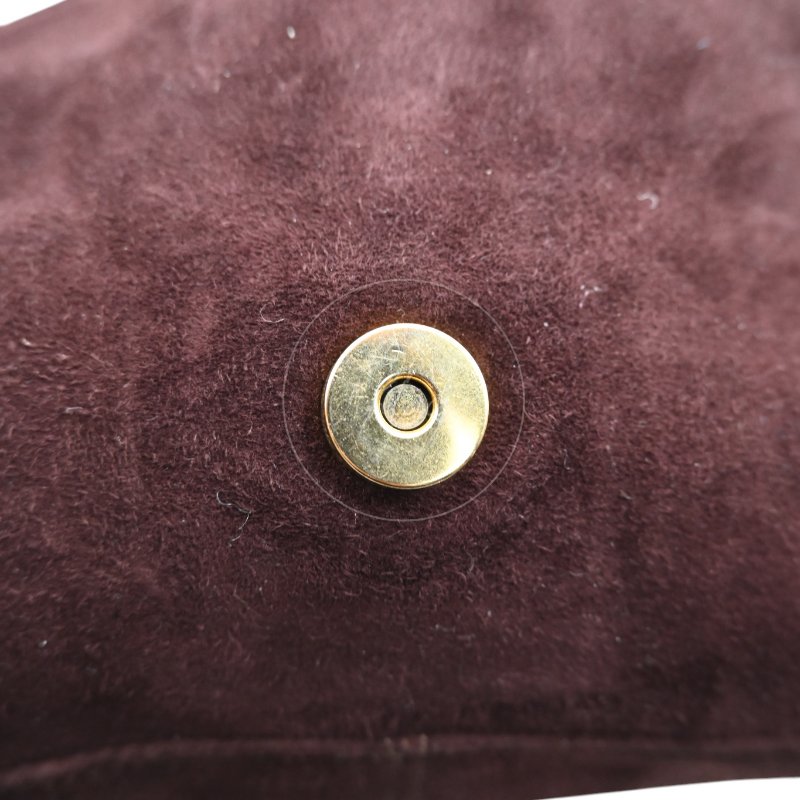 中古 芬迪 Fendi 棕色麂皮 Mamma Suede Mamma Baguette 法棍包  Dark Brown 深棕色手袋-18