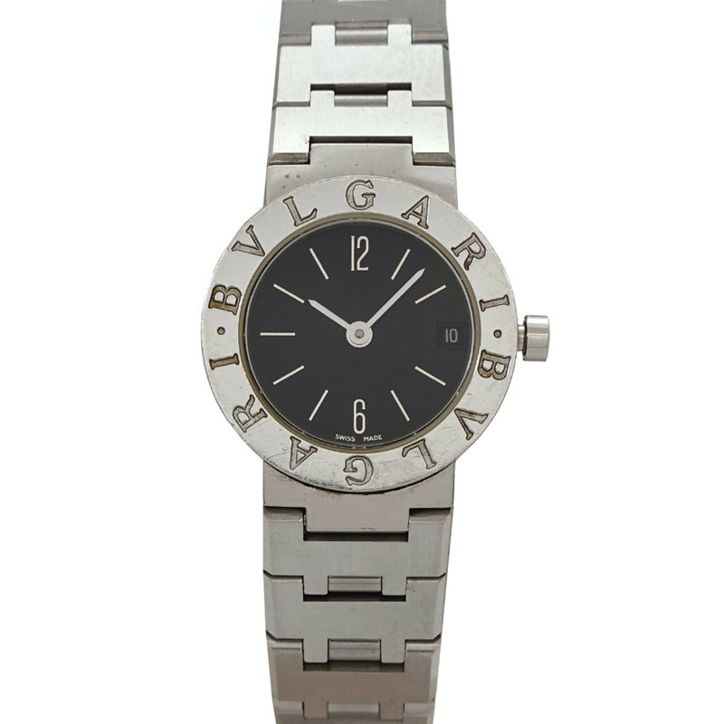 寶格麗 BB23SS 女士腕錶，日期顯示，黑色石英錶-0