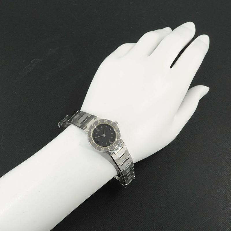 寶格麗 BB23SS 女士腕錶，日期顯示，黑色石英錶-2