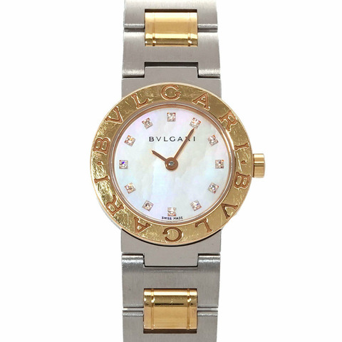 寶格麗 (BVLGARI) 寶格麗組合系列 BBP23SG 女士腕錶 12 鑽 白色錶殼 18K 黃金 石英錶