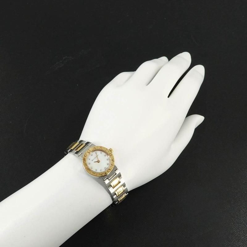 寶格麗 (BVLGARI) 寶格麗組合系列 BBP23SG 女士腕錶 12 鑽 白色錶殼 18K 黃金 石英錶-2