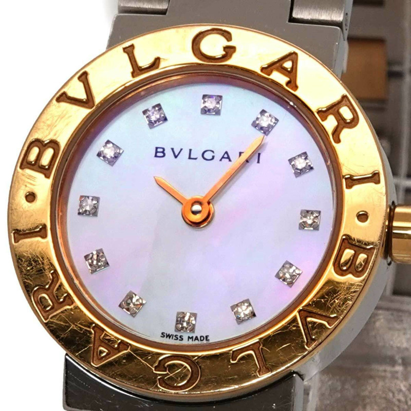 寶格麗 (BVLGARI) 寶格麗組合系列 BBP23SG 女士腕錶 12 鑽 白色錶殼 18K 黃金 石英錶-5