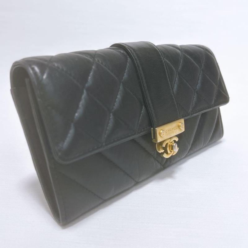 🌷Chanel 鎖釦造型菱格長夾錢包｜經典花紋✦fufu style 精品✦ 氣質款｜皮夾.錢包-1