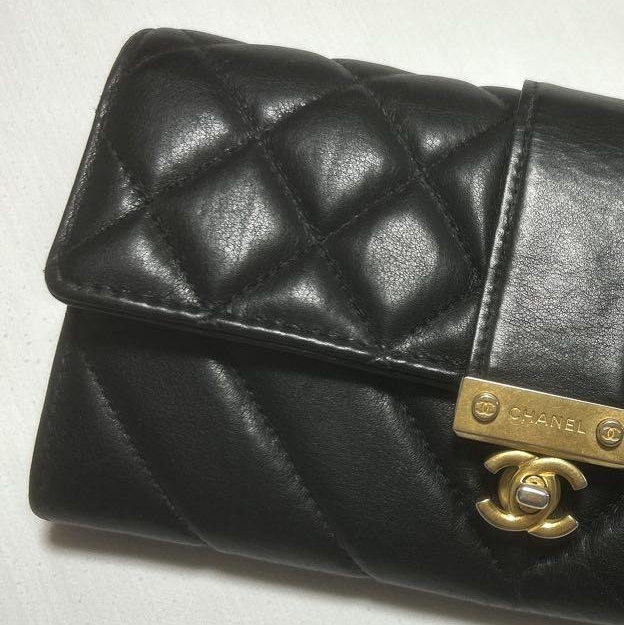 🌷Chanel 鎖釦造型菱格長夾錢包｜經典花紋✦fufu style 精品✦ 氣質款｜皮夾.錢包-5