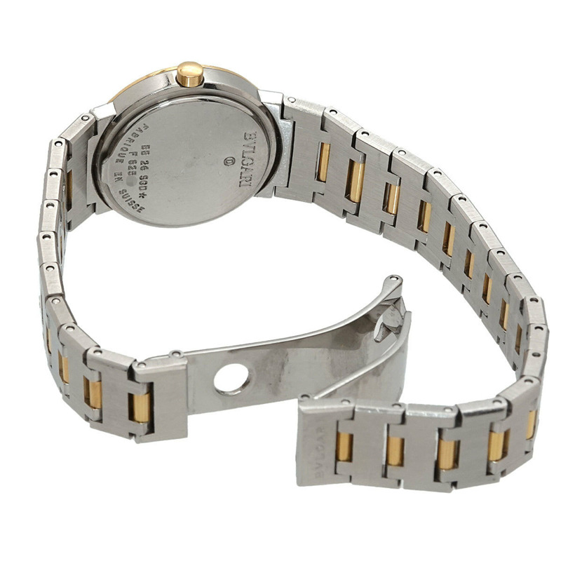 寶格麗 BB26SGD 女士腕錶，日期顯示，黑色 YG 黃金石英錶-4