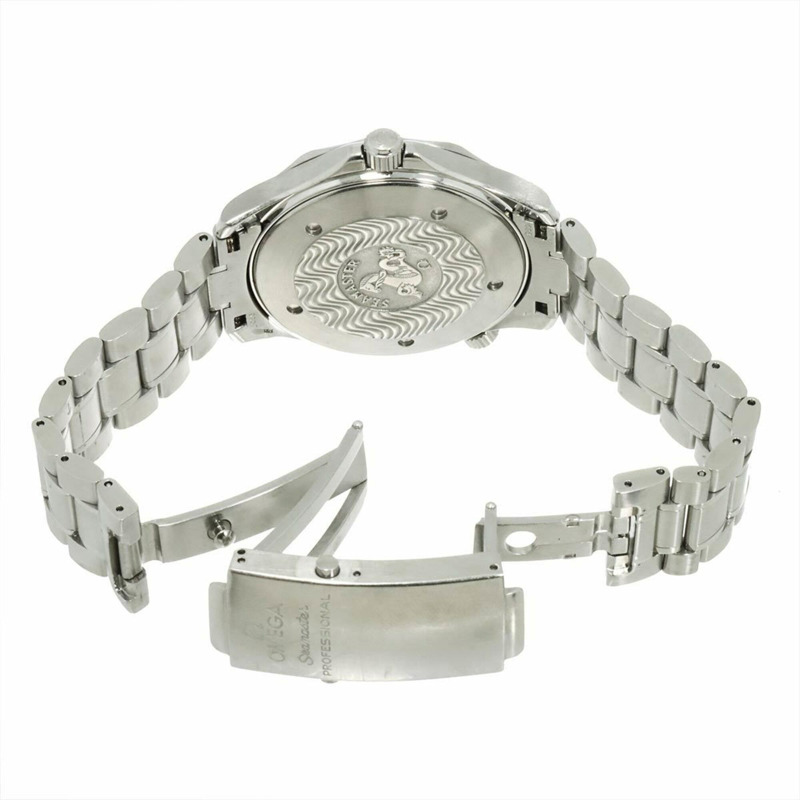 歐米茄海馬300專業潛水錶 2265 80 男士腕錶，日期顯示，海軍藍，石英錶-4