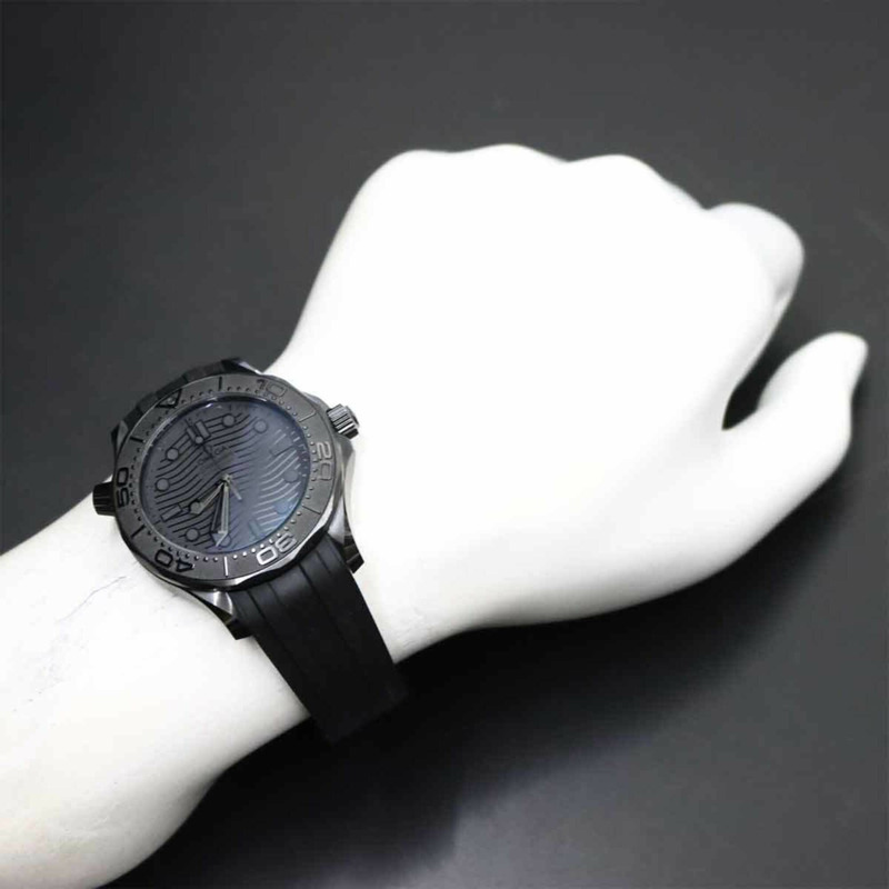 歐米茄海馬系列300公尺潛水錶同軸機芯 210 92 44 20 01 003 男士腕錶 黑色陶瓷自動機械錶-3