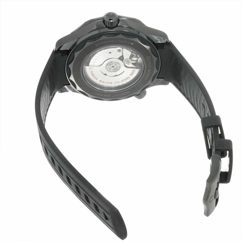 歐米茄海馬系列300公尺潛水錶同軸機芯 210 92 44 20 01 003 男士腕錶 黑色陶瓷自動機械錶-4