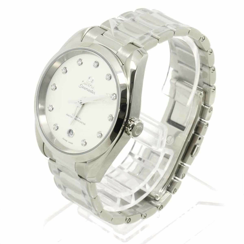 歐米茄海馬系列同軸Aqua Terra 220 10 38 20 52 001 11P 鑲鑽男錶，銀色，自動上鍊，附日期顯示。-2