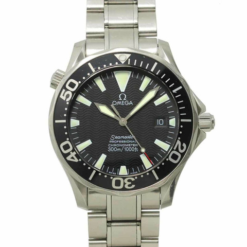 歐米茄海馬系列專業300公尺潛水錶 2254 50 男士腕錶，日期顯示，黑色，自動機械機芯