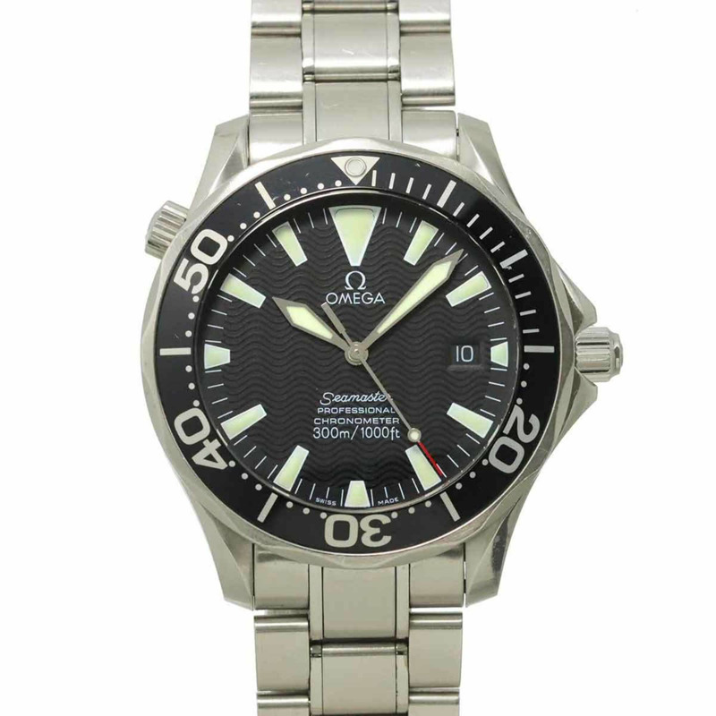 歐米茄海馬系列專業300公尺潛水錶 2254 50 男士腕錶，日期顯示，黑色，自動機械機芯-0