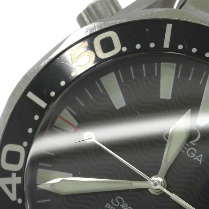 歐米茄海馬系列專業300公尺潛水錶 2254 50 男士腕錶，日期顯示，黑色，自動機械機芯-6