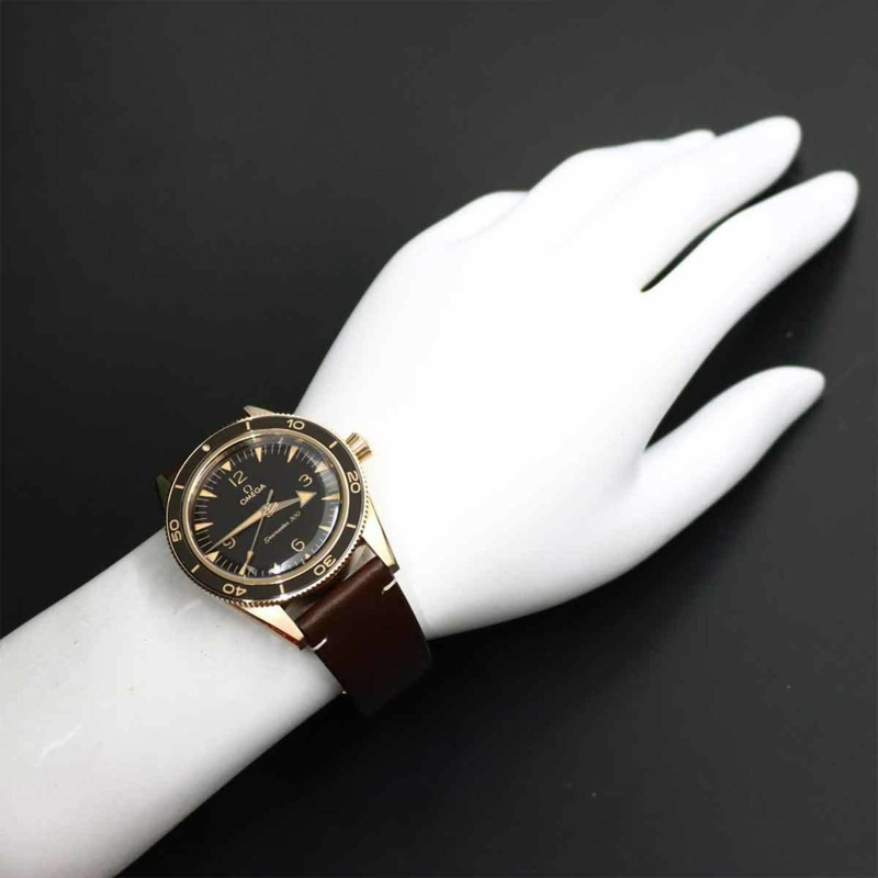 歐米茄海馬300公尺至臻天文台錶 234 92 41 21 10 001 男士腕錶 黑色 9KBG 青銅金 自動上鍊-3