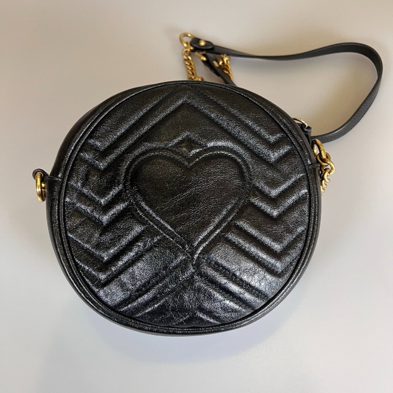 GUCCI 550154  黑MARMONT圓餅包-1