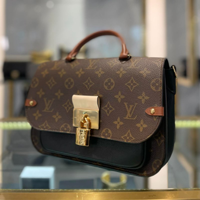 LV 原花紋拼接皮革兩用包-2