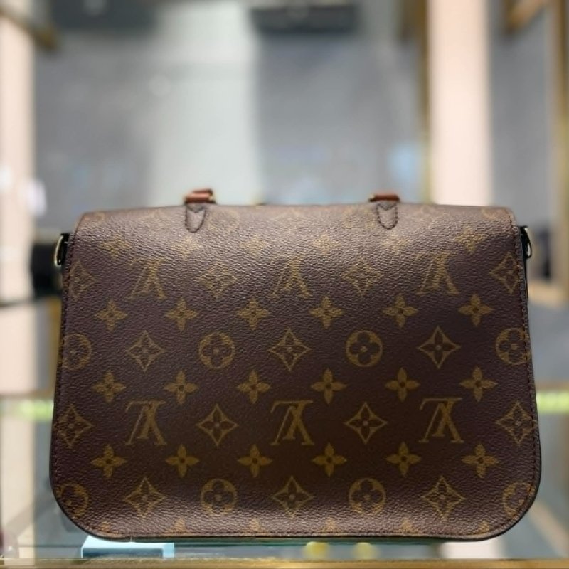 LV 原花紋拼接皮革兩用包-3