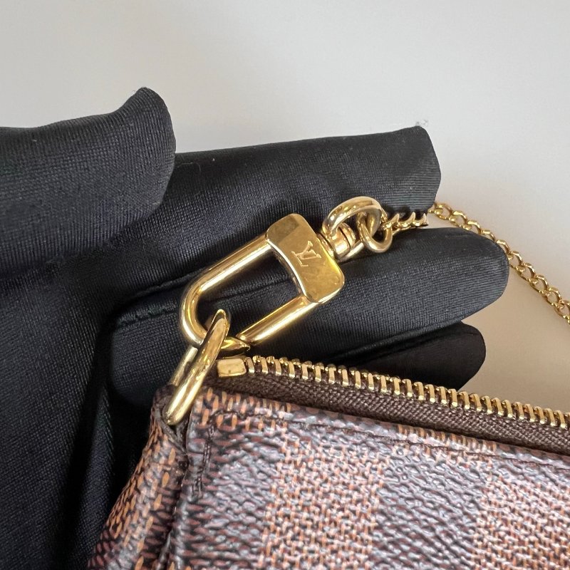 LV N58009 棕棋盤格麻將包 MINI-8