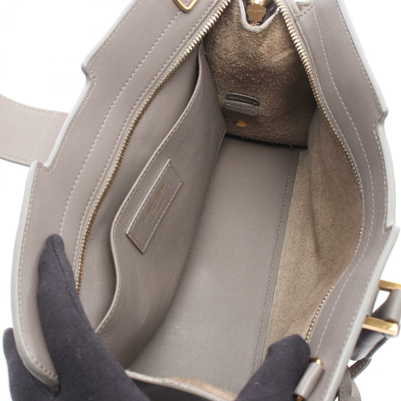 聖羅蘭 (SAINT LAURENT PARIS) YSL 系列 Baby Cabas 手提包 472466 皮革 灰色 二手 女士-2