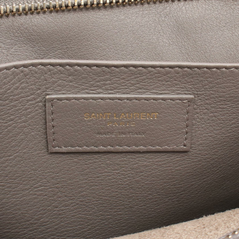 聖羅蘭 (SAINT LAURENT PARIS) YSL 系列 Baby Cabas 手提包 472466 皮革 灰色 二手 女士-3