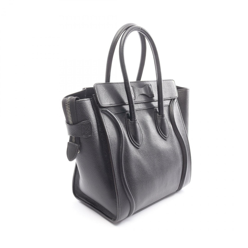 CELINE Luggage 微型購物手提包 167793 黑色皮革 二手 女士-1