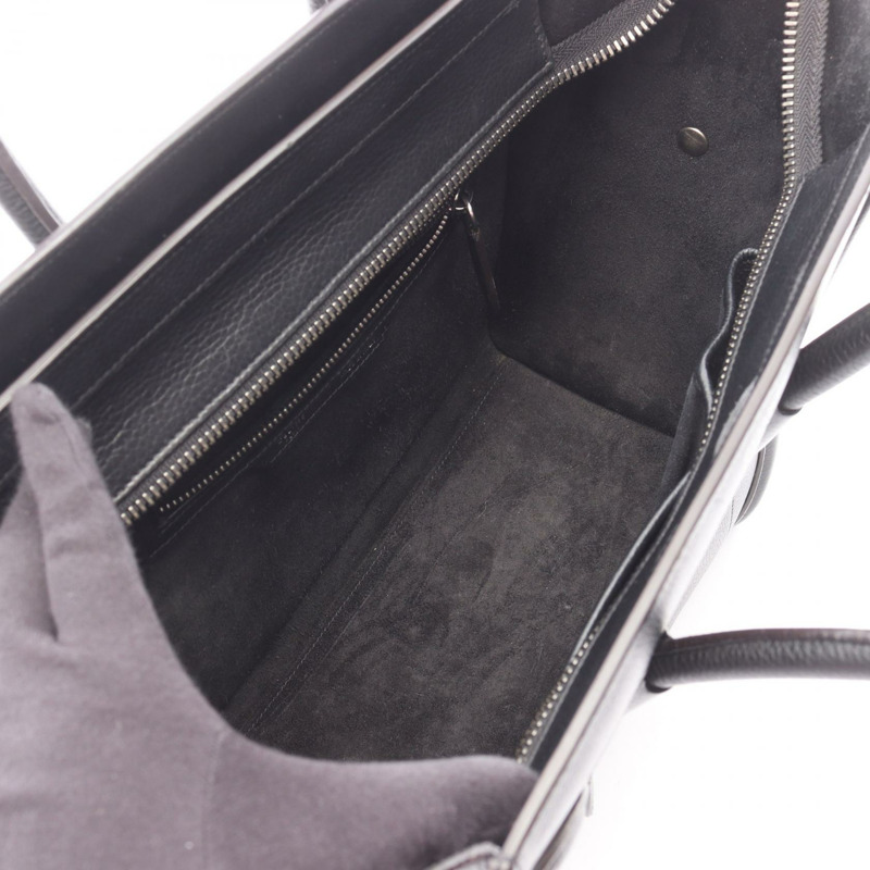 CELINE Luggage 微型購物手提包 167793 黑色皮革 二手 女士-2
