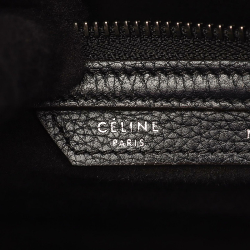 CELINE Luggage 微型購物手提包 167793 黑色皮革 二手 女士-3
