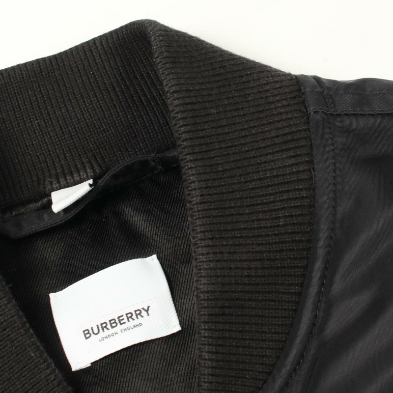 BURBERRY BROOKLAND 男士黑色尼龍短夾克 8038997 二手 #UK6-8