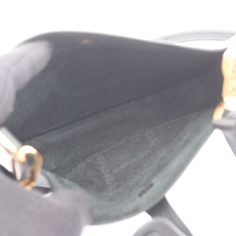 愛馬仕 Evelyne Sellier 16 肩挎包，Epsom 皮革，黑色，金色五金，二手-2