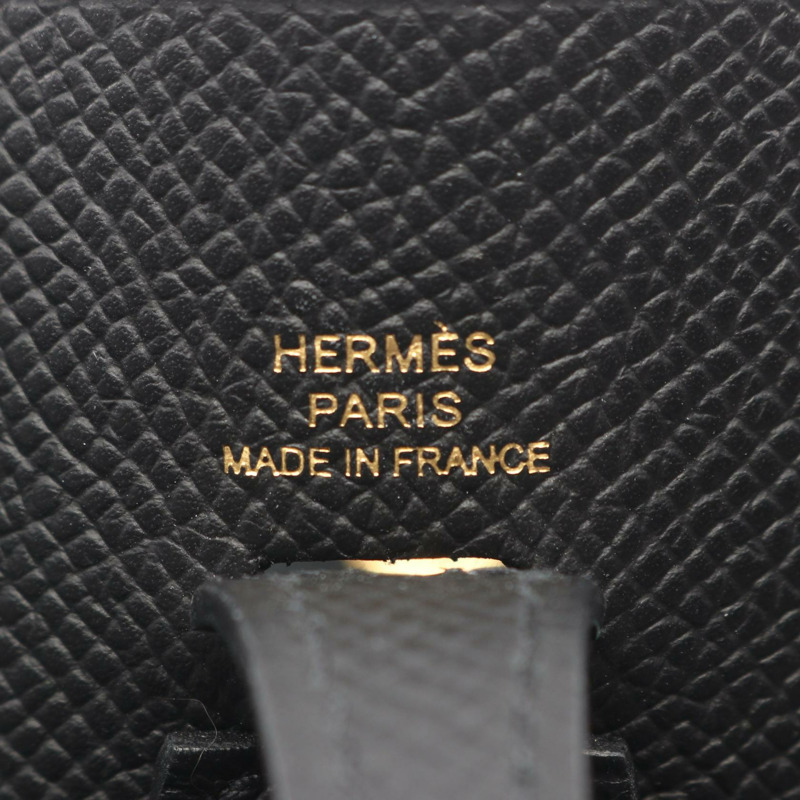 愛馬仕 Evelyne Sellier 16 肩挎包，Epsom 皮革，黑色，金色五金，二手-3