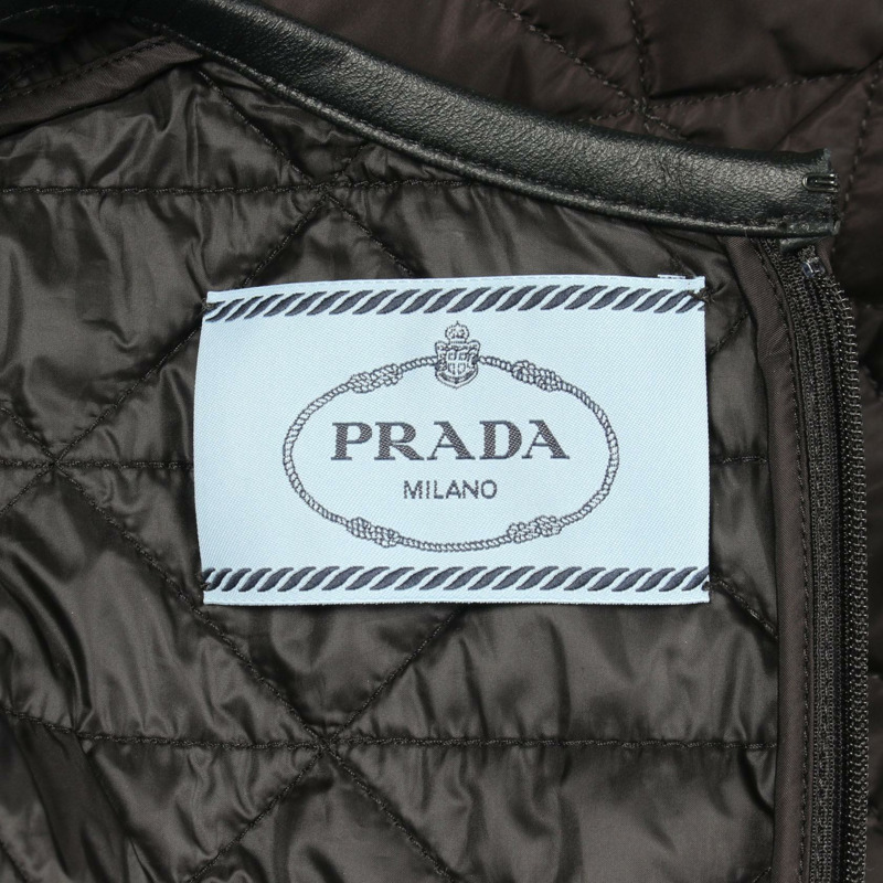 PRADA RE-NYLON 三角標誌絎縫短袖洋裝 #38 黑色 二手女款-2