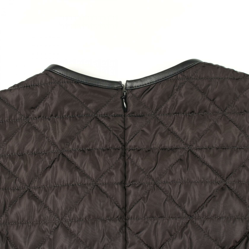 PRADA RE-NYLON 三角標誌絎縫短袖洋裝 #38 黑色 二手女款-5