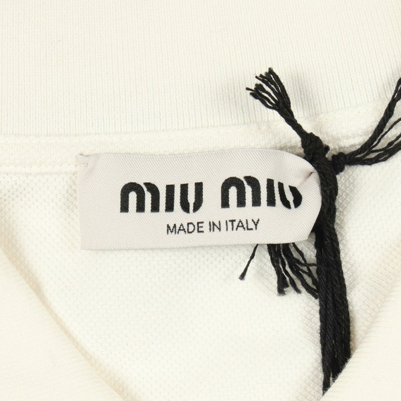 Miu Miu 棉質珠地長袖刺繡Logo Polo衫，棉質，二手，M碼-2