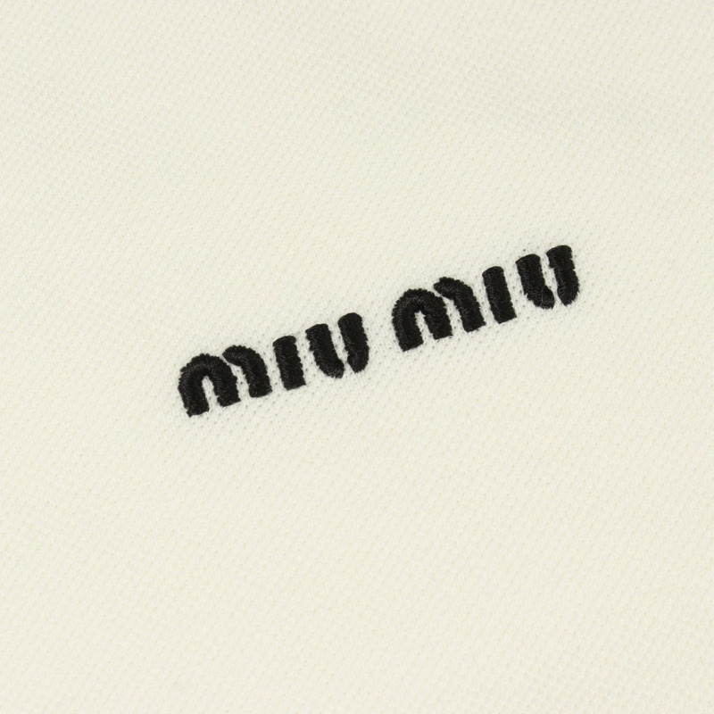 Miu Miu 棉質珠地長袖刺繡Logo Polo衫，棉質，二手，M碼-5