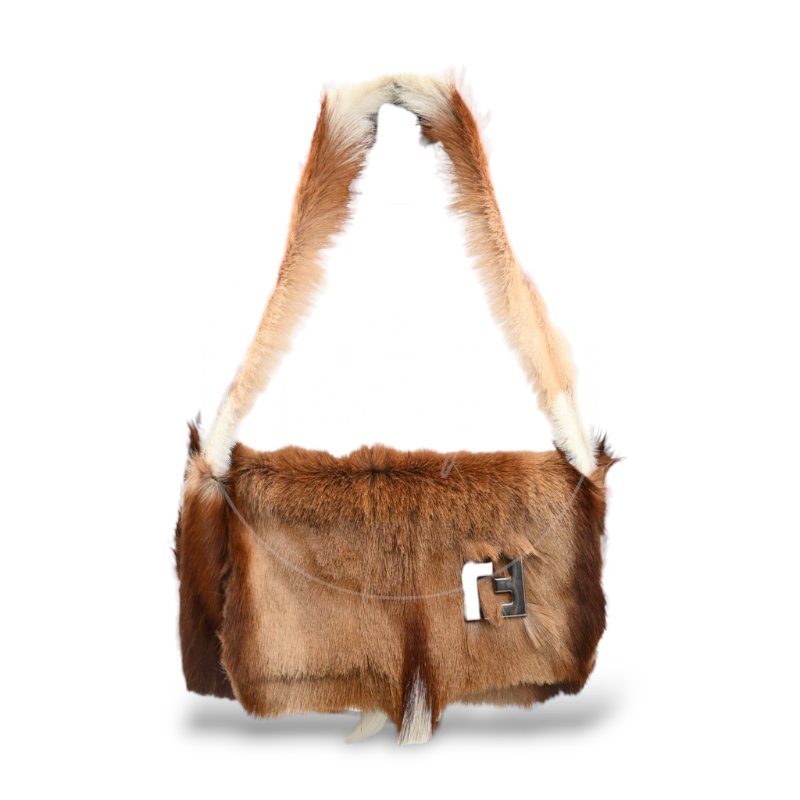 中古 芬迪 Fendi Mamma 法棍包 Mamma Baguette 貂毛 in Fur-1