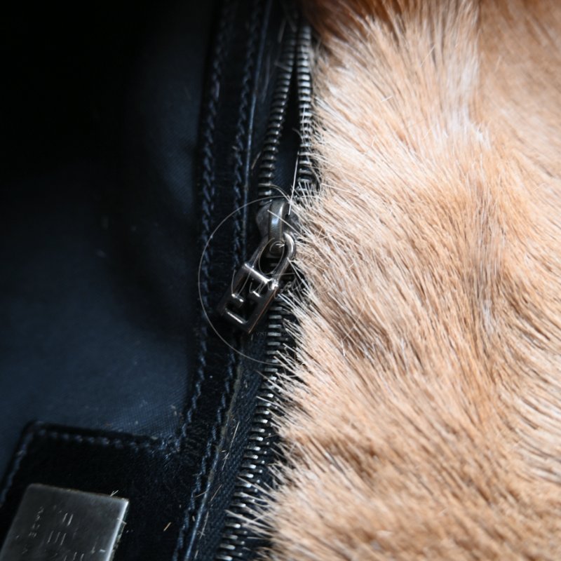 中古 芬迪 Fendi Mamma 法棍包 Mamma Baguette 貂毛 in Fur-12
