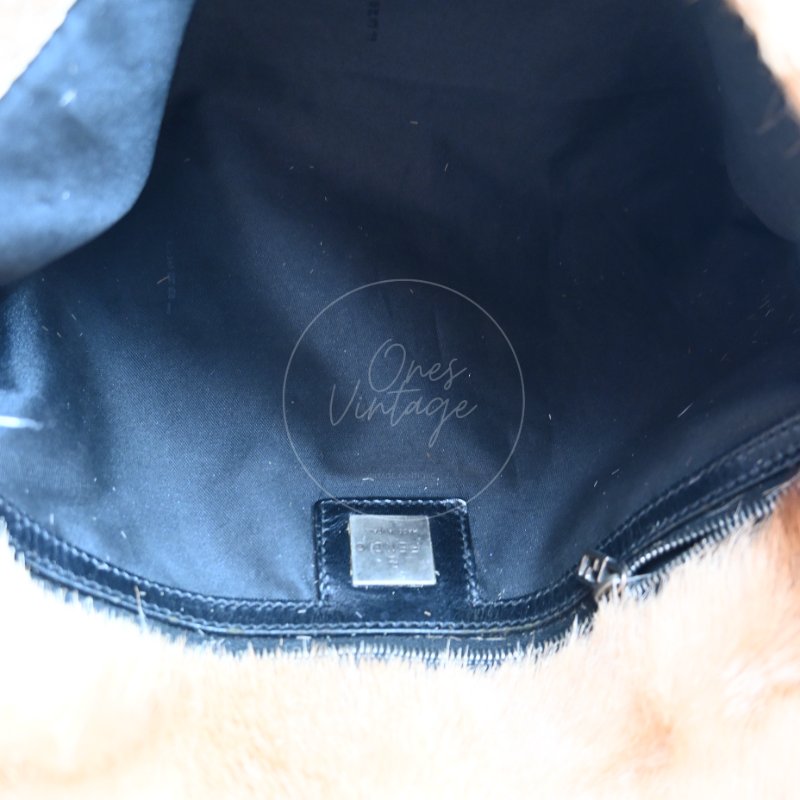 中古 芬迪 Fendi Mamma 法棍包 Mamma Baguette 貂毛 in Fur-13